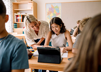 Teacher and students in classroom