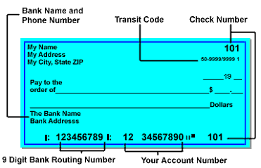 bank number routing digit checking check account institution information draft location epayment name dwd electronic credit enter transit gif reoccurring