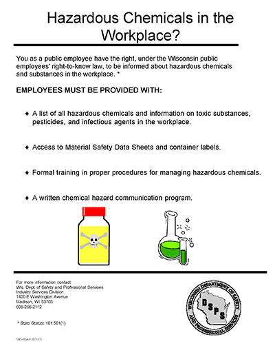 Hazardous Chemicals in the Workplace posters