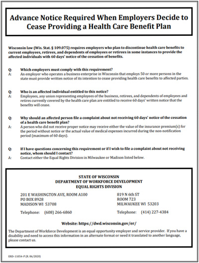 Cessation of Health Care Benefits