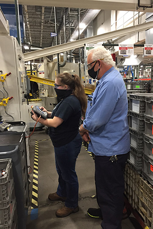 Sarah Klein and her mentor at Harley-Davidson