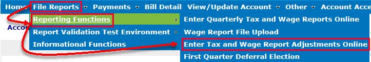 Submit tax and wage report adjustments online