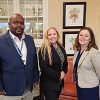 Napoleon Hardy, DWD Secretary-designee Amy Pechacek, and Lt Governor Sara Rodriguez at the WDA-1 Winning With Wisconsin Workforce presentation in Kenosha, WI